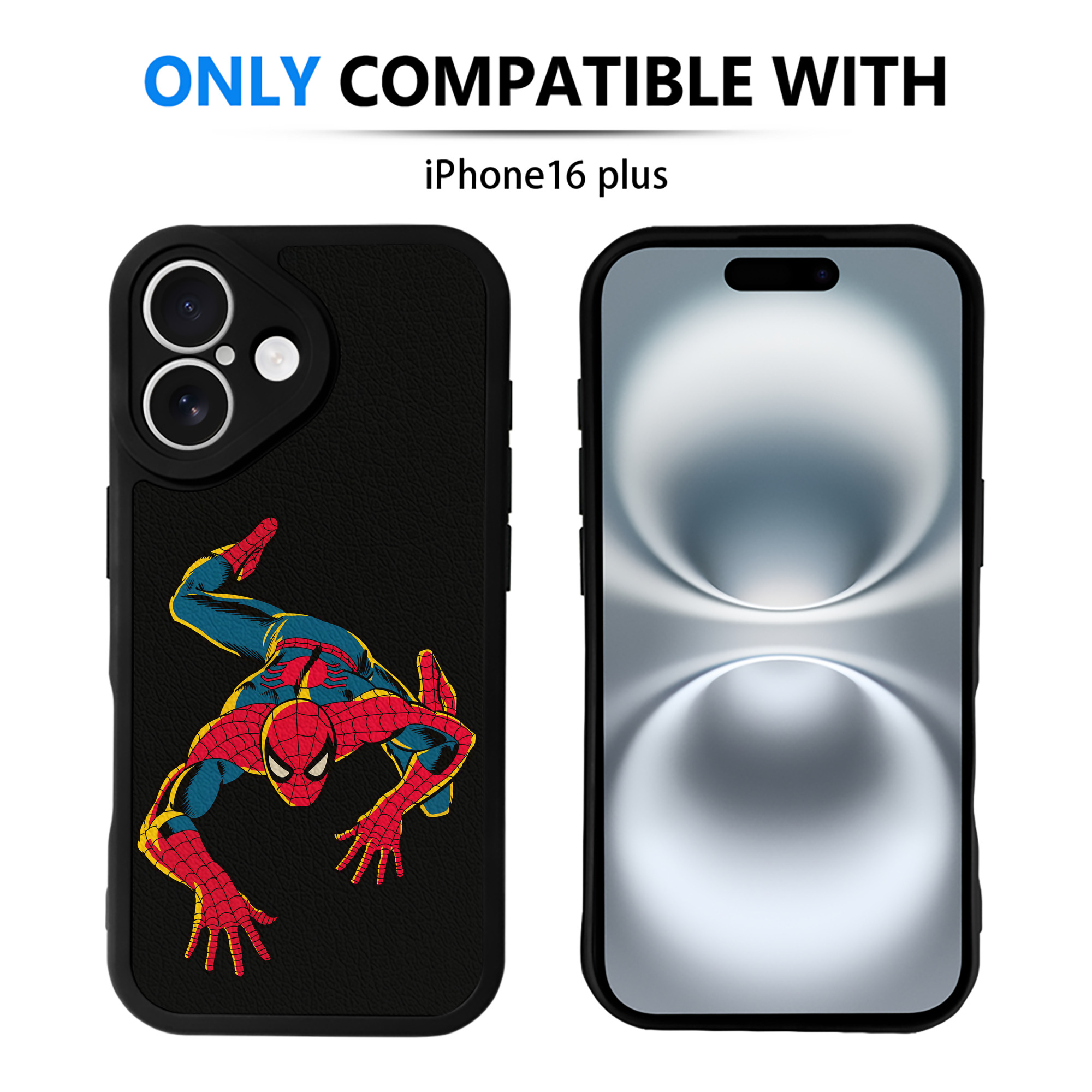 Spider Man スパイダーマン 【iPhone 16シリーズ対応】シリコンスマホケース（レザー調） 材質：シリコン